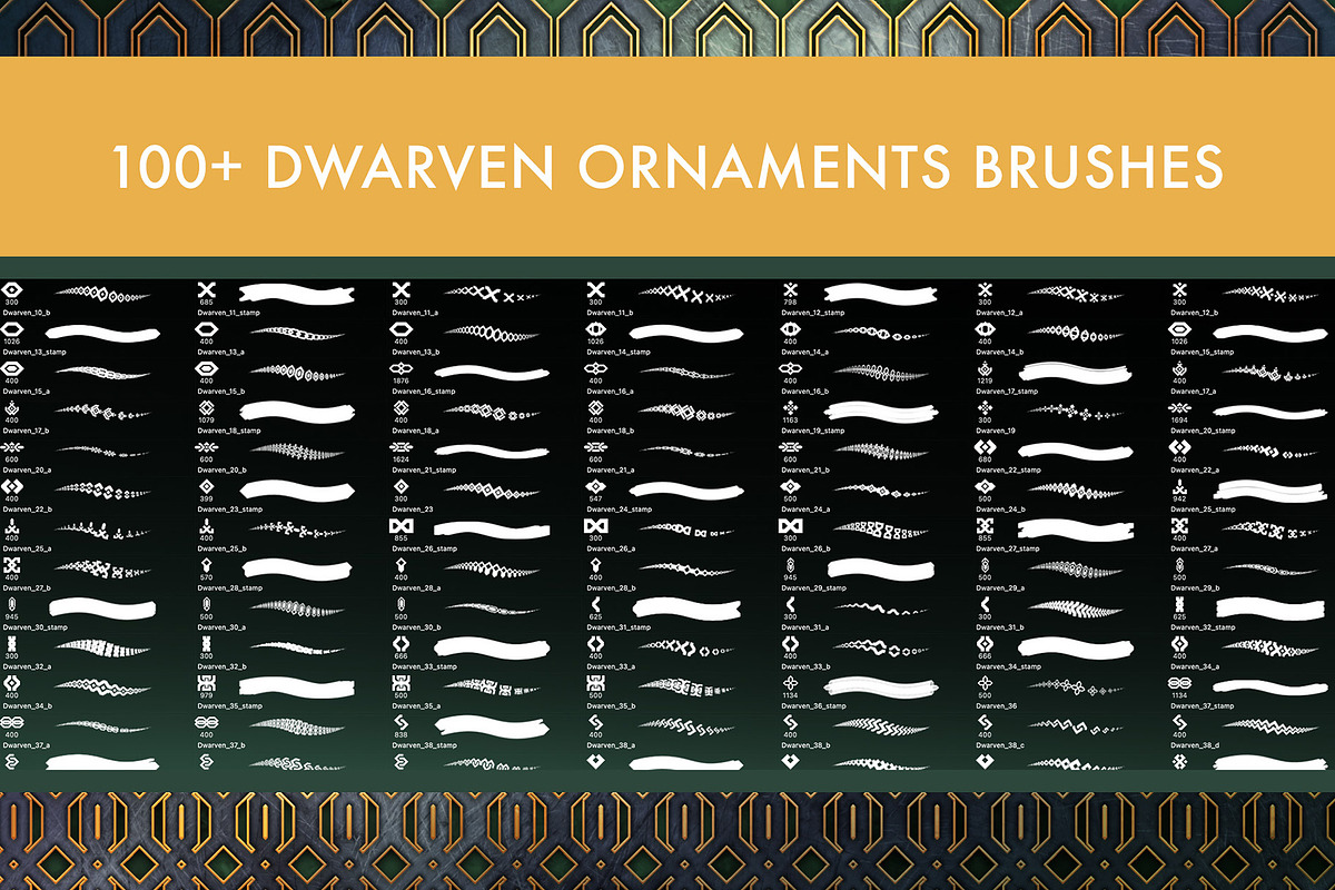 Dwarven Ornaments Brush Set, a Brush Add-On by Zsolt Kosa Art (Photo 5 of 6)