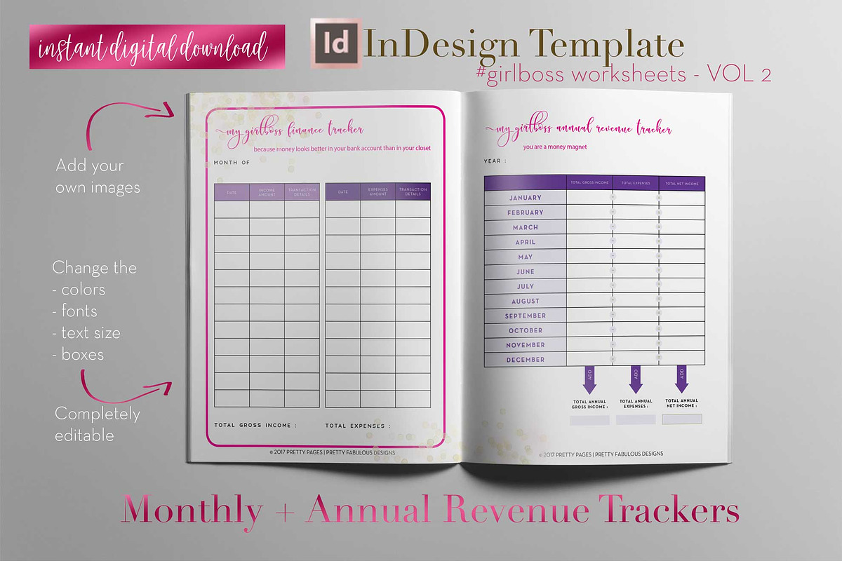 Girlboss Sheets | InDesign Template, a Stationery Template by Planner Templates (Photo 47 of 55)