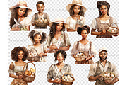 Rustic Easter Clipart | Black Girls, a Seasonal Illustration by GlamArtZhanna (Thumbnail 4 of 4)