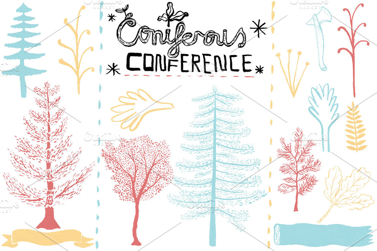 (PSD & PNG) Coniferous Conference, a Texture Illustration by Ed J Brown (Photo 1 of 4)
