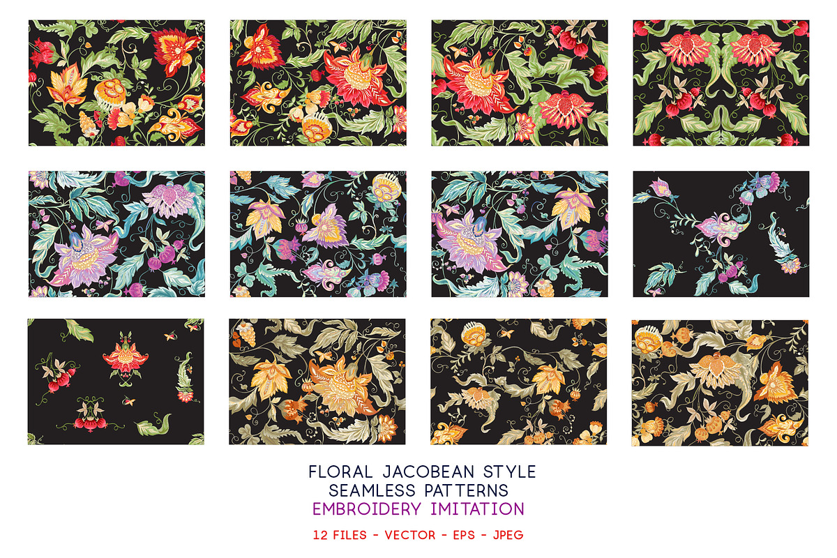 Jacobin Embroidery Pattern, a Pattern Graphic by Elen-Lane (Photo 4 of 5)
