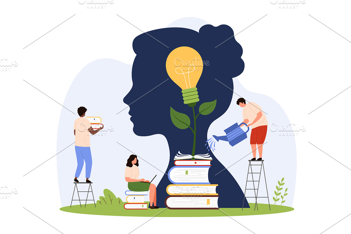 Creative mindset development with, a Person Illustration by Flashvector