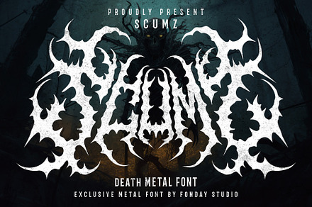 SCUMZ – Death Metal Font, a Blackletter Font by Fonday Studio