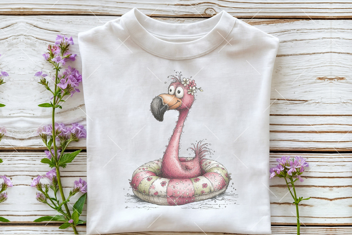 Whimsical Summer Flamingo Clipart, an Illustration by OK Design (Photo 4 of 6)
