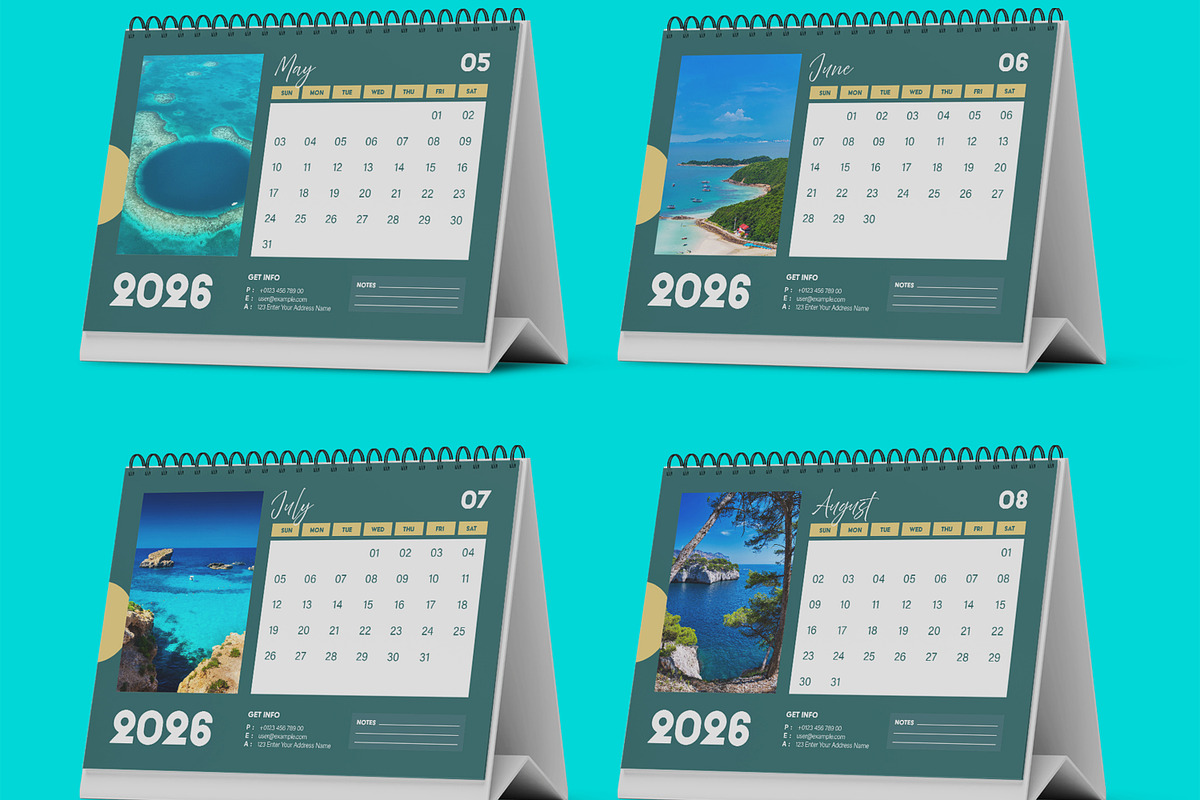Minimalist 2026 Desk Calendar Design preview 3