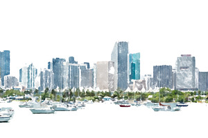 Miami city Downtown skyline