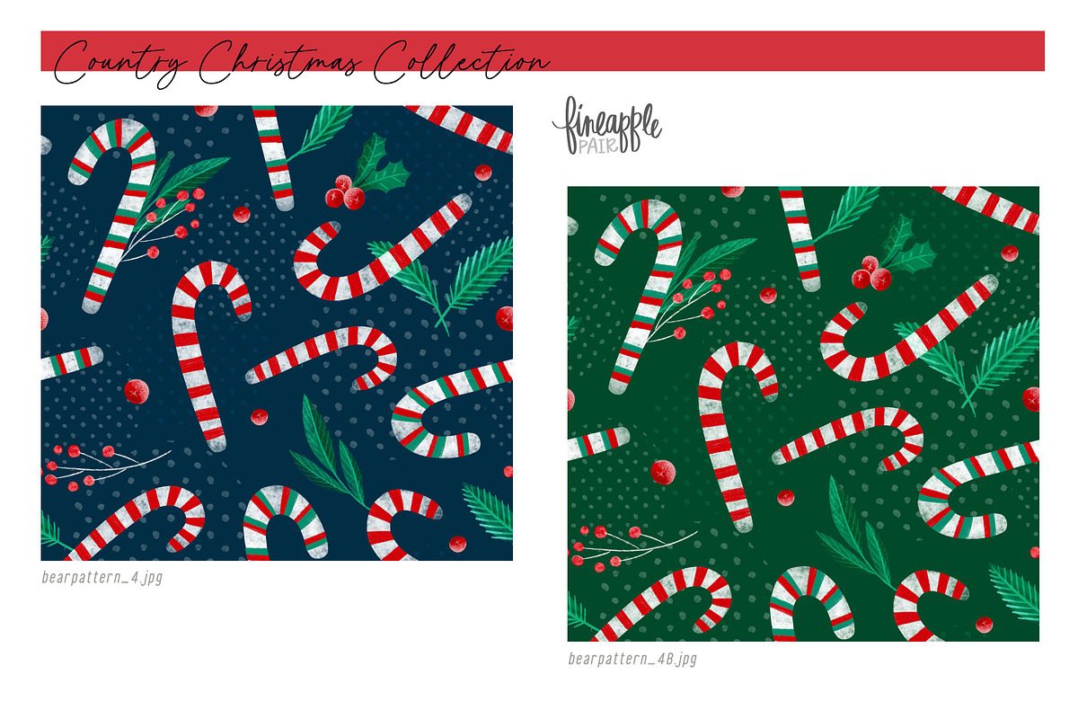 Christmas Bears Digital Paper, a Pattern Graphic by FINEAPPLE (Photo 6 of 10)