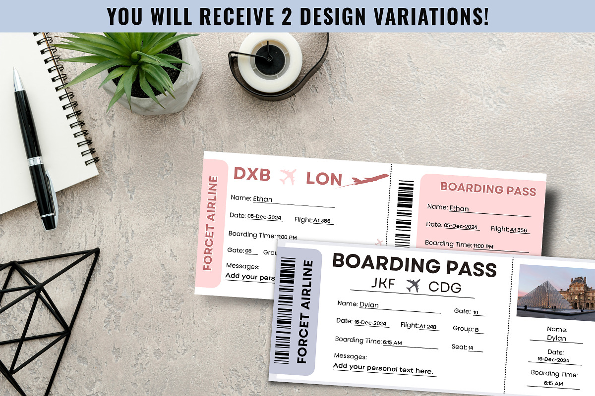 Emirates Airlines Ticket Canva PDF, a Card Template by Snapybiz (Photo 2 of 6)