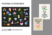 Doodles & Postcards - Love, Birthday, a Background Graphic by melistudio (Thumbnail 3 of 4)