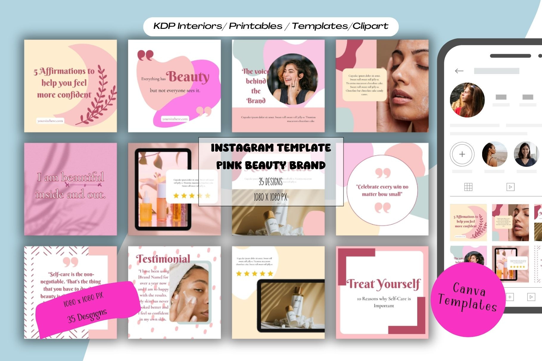 Pink Beauty Instagram Canva Template A Design Template By Little Creative Scribbles 0284