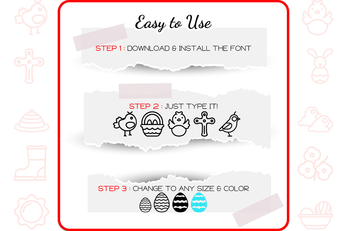 Easter Icons - Dingbat Font, a Symbol Font by WADLEN (Photo 4 of 7)