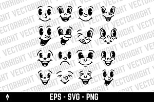 Set of cartoon faces, funny characte, a Person Illustration by Vectorhight