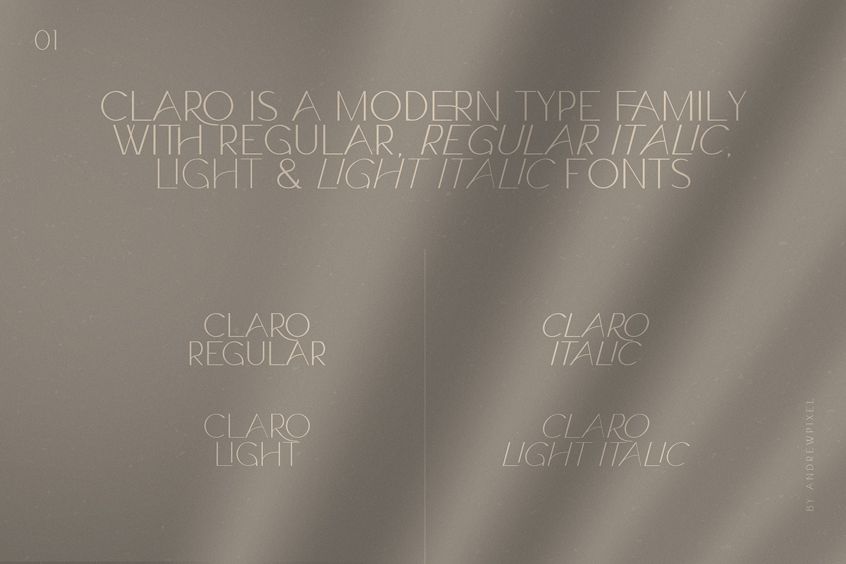 Claro - Elegant Font Family, a Sans Serif Font by AndrewPixelType (Photo 2 of 14)