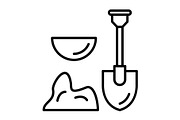 Shovel Line Icon, an Outline Icon by Pexelpy (Thumbnail 1 of 2)