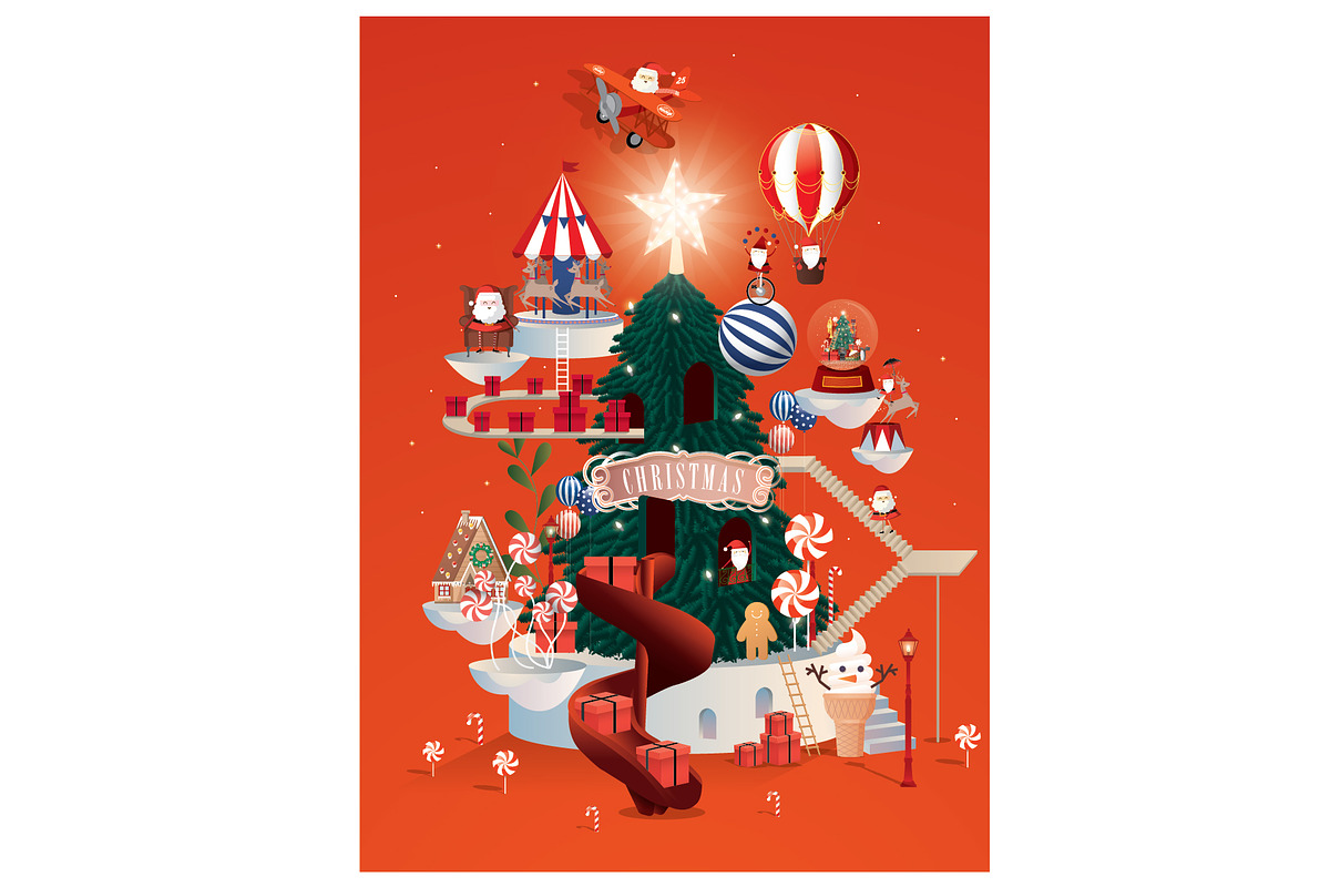 winter wonderland vector, an Illustration by lyeyee