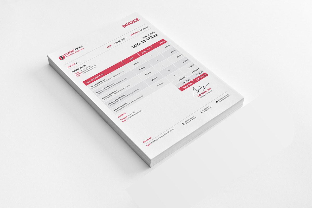 Invoice Template, a Print Template by alimran24 (Photo 10 of 11)