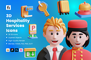 3D Hospitality Management Icon Set, a Characters & Person 3D Model by Flat Icons (Thumbnail 1 of 8)