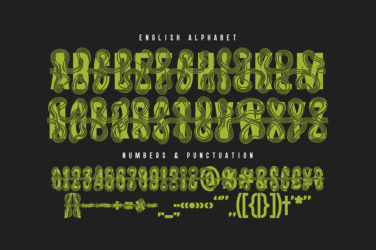 Twisted Ribbon — Creative Font, a Symbol Font by Gleb Guralnyk (Photo 6 of 8)