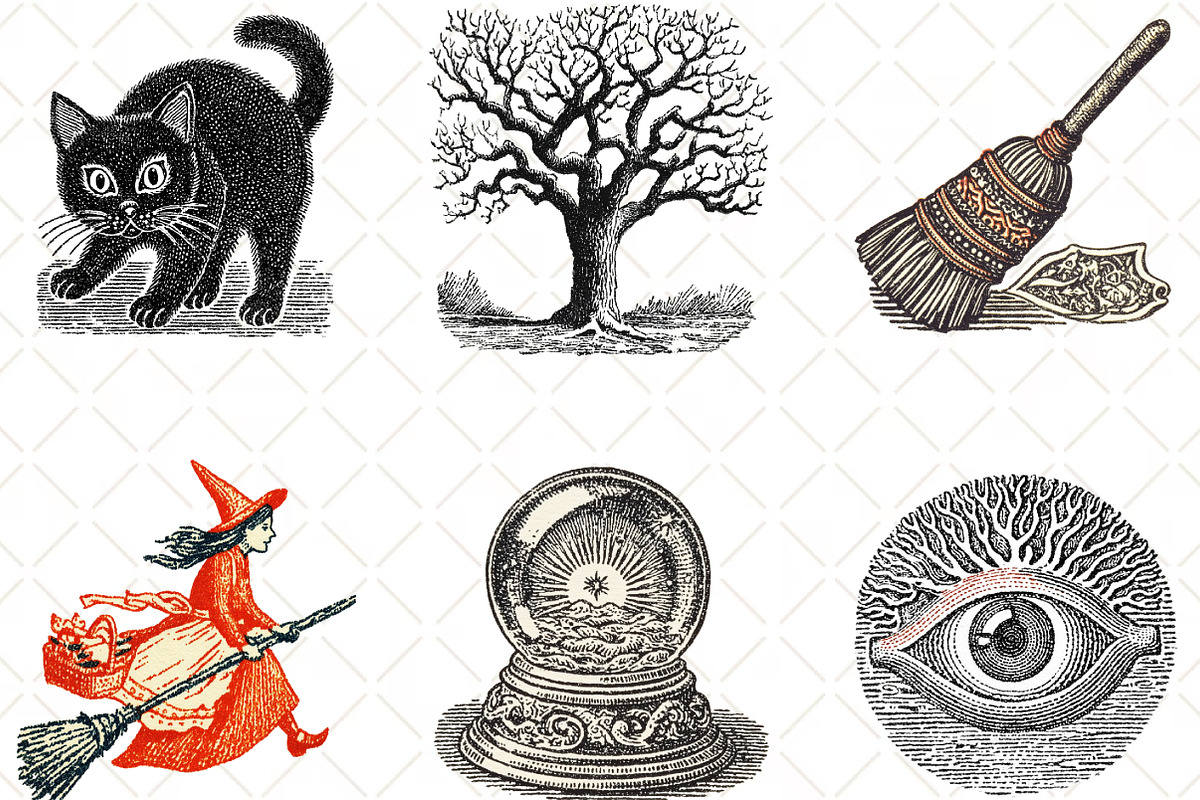 Watercolor Doodle Halloween Clipart, an Illustration by Black Bird Studio (Photo 4 of 6)