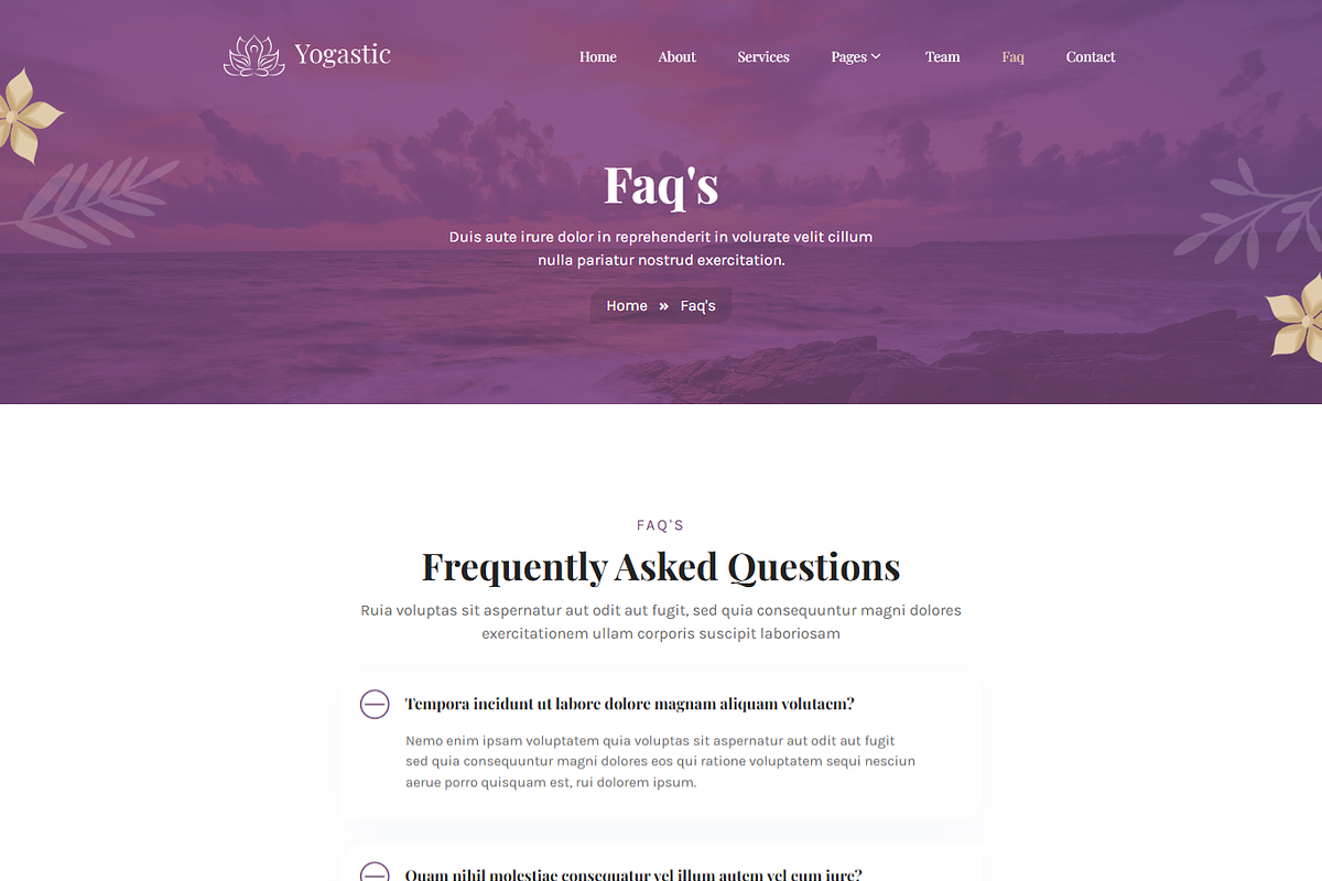 Yoga Fitness Elementor Template Kit, a Landing Page Template by MasterDesigns (Photo 7 of 8)