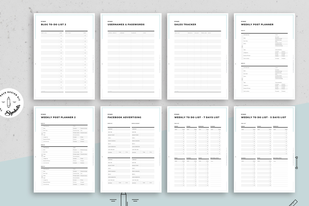 Ultimate Blog Planner Kit, a Stationery Template by Egotype (Photo 9 of 12)