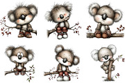 Koala Bears with Emotions Clipart, an Illustration by DreamArtGraphic (Thumbnail 4 of 5)