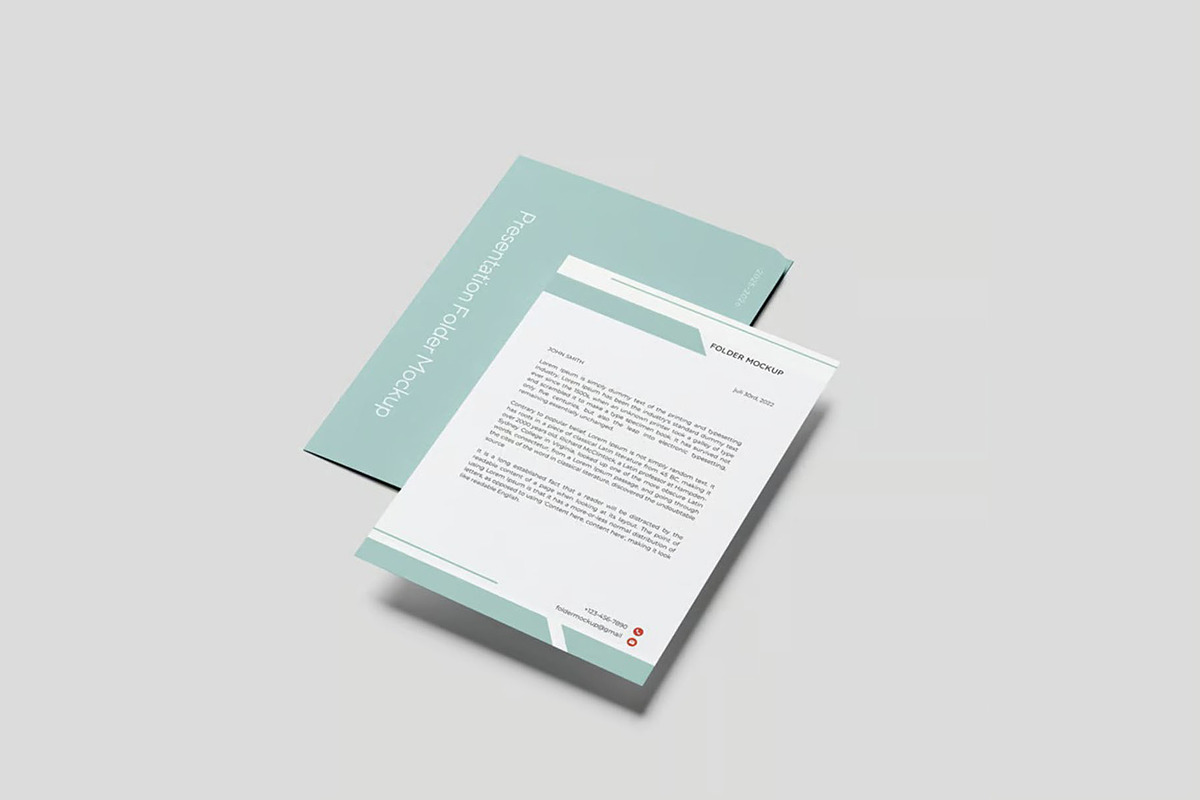 Presentation Folder Mockup, an Advertising Mockup by Se٧enStudio (Photo 2 of 5)