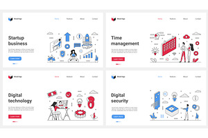 Digital technology and security of, a Technology Illustration by Lemberg Vector