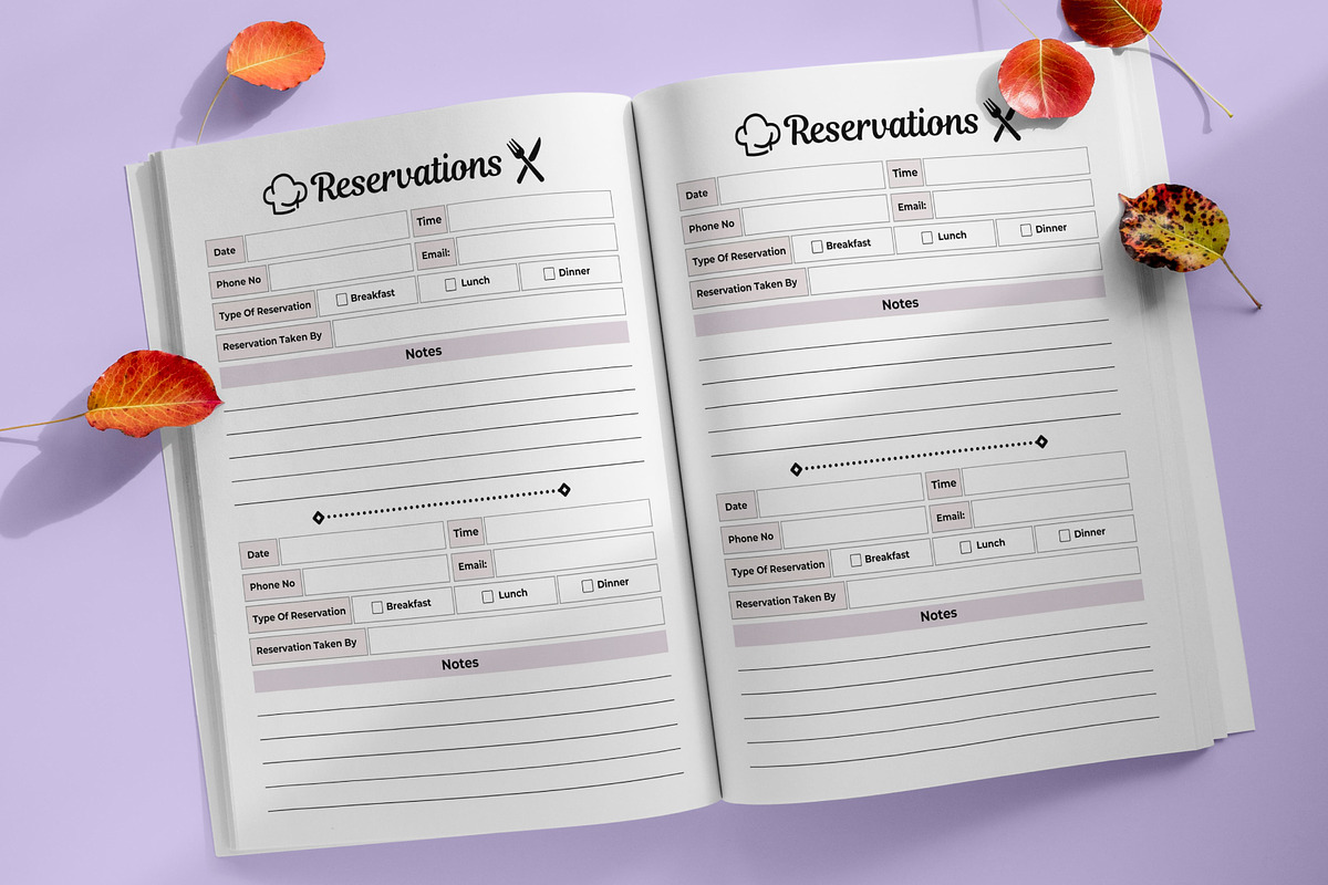 Restaurant Reservation Book Canva
