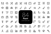 Repair line icons set, an Outline Icon by AIWD (Thumbnail 1 of 2)