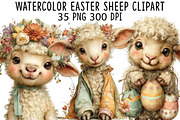 Watercolor Easter Sheep Clipart, an Illustration by CraftArtStudio (Thumbnail 1 of 6)