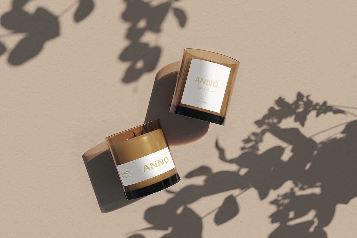 Anno || Glass Candle Mockup, a Packaging Mockup by JafarNation (Photo 4 of 6)