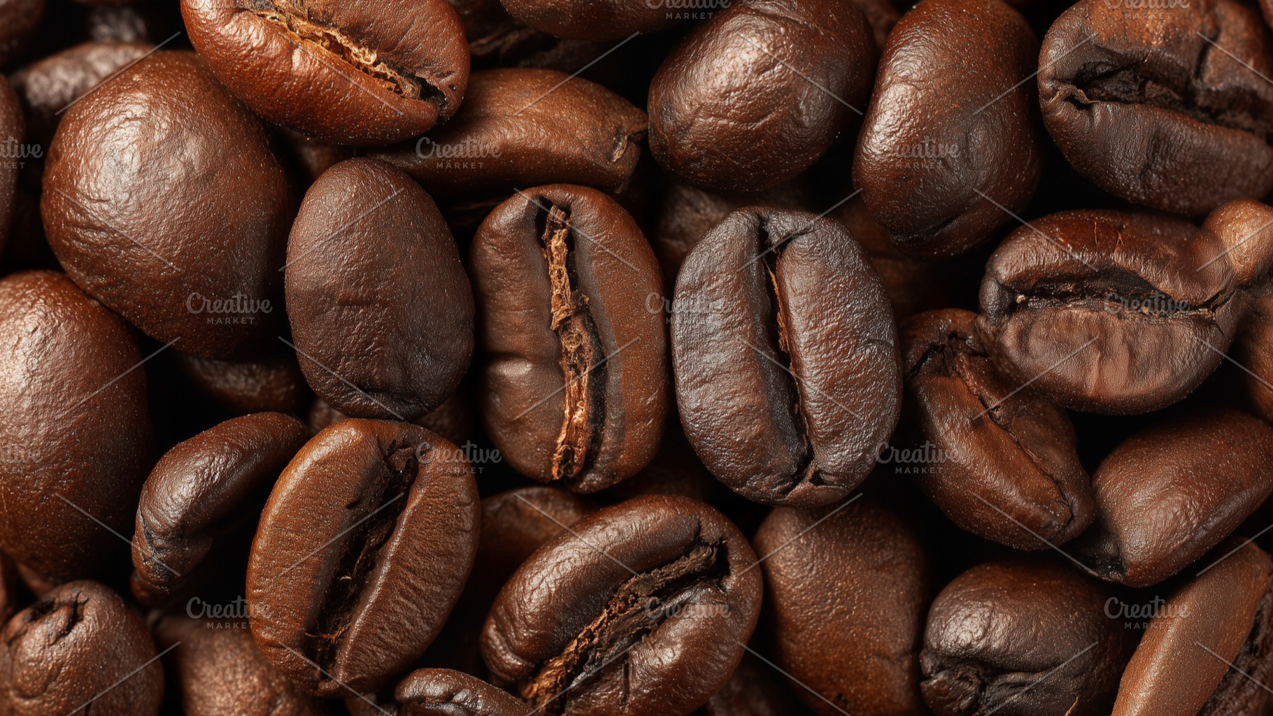 Roasted coffee beans texture, a Food & Drink Photo by Mockup Bureau