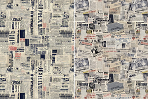 Newspapers Seamless Patterns Set