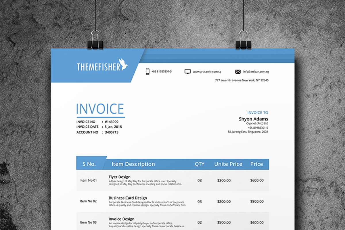 Professional Invoice, a Stationery Template by Themefisher (Photo 5 of 7)