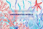 Underwater World. Watercolor., an Animal Illustration by SvetLana (Thumbnail 1 of 13)