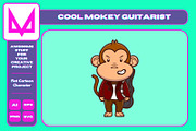 Cute Monkey Suite Carrying Guitar, an Animal Illustration by Artstorystudio (Thumbnail 2 of 3)