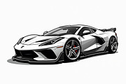 Luxury Car Clipart Vector Bundle, an Illustration by Creativeshirt (Thumbnail 9 of 9)