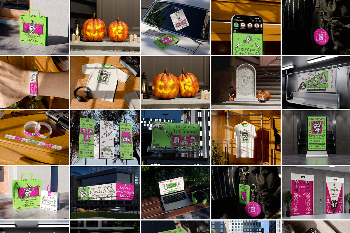 34 Halloween Party Event Mockups, an Advertising Mockup by Vitora Mockup (Photo 2 of 12)
