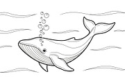Whale Line Art Vector Bundle, an Illustration by yasushie (Thumbnail 46 of 51)