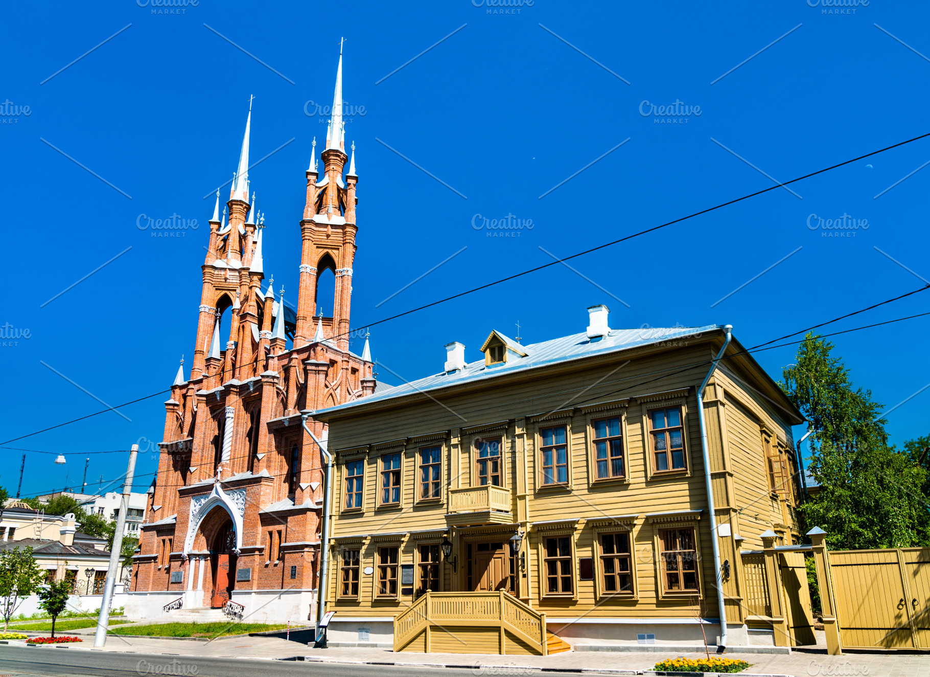 Sacred heart catholic church in sama stock photo containing samara and russia, an Architecture Photo by Leonid Andronov