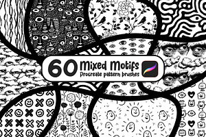 60 Mixed Motifs Procreate Brushes