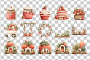 Strawberry Mouse Watercolor Clipart, an Animal Illustration by Nicolle's Colorful Art (Thumbnail 3 of 5)