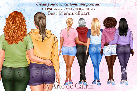 My Best Friends Clipart, Besties Art
