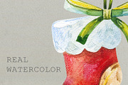 Vintage Watercolor Christmas Clipart, an Object Graphic by the_myro (Thumbnail 6 of 10)
