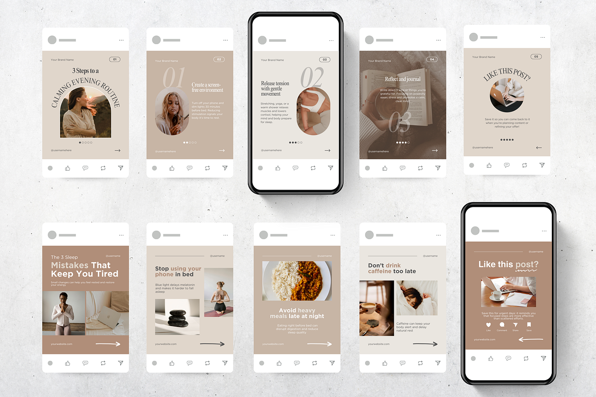 Wellness Carousel Instagram Posts, a Social Media Template by DigiPax (Photo 7 of 11)