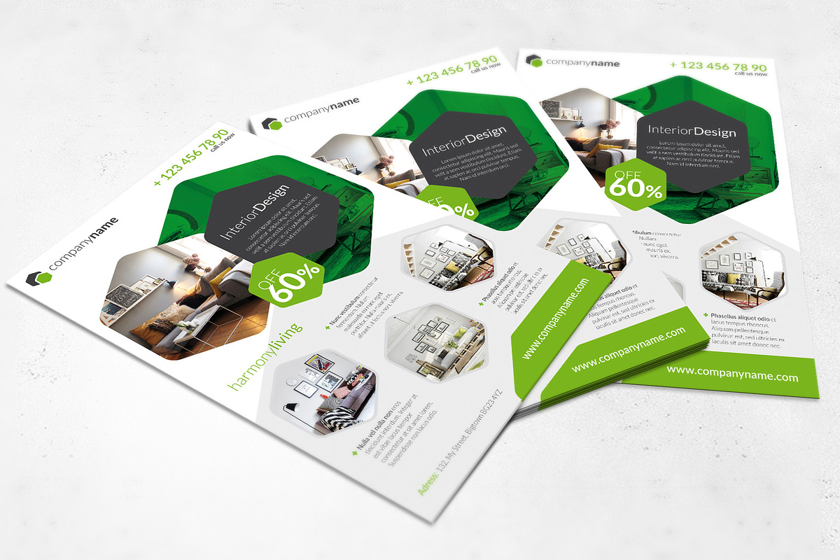 Intrior Design A4 flyer, a Flyer Template by buttonpl (Photo 2 of 2)