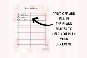 Pink Party Planner Printable PDF