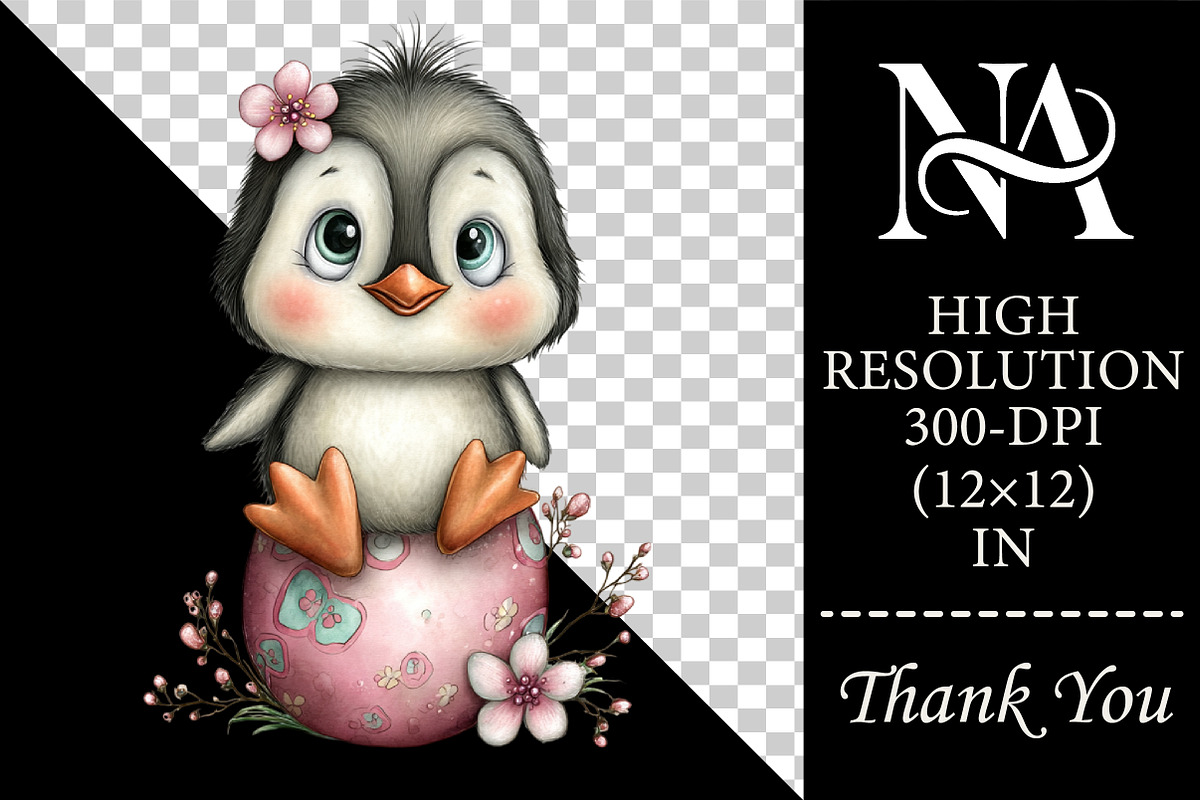 Quirky Easter Penguin Clipart Bundle, an Animal Illustration by RobertsArt (Photo 2 of 6)