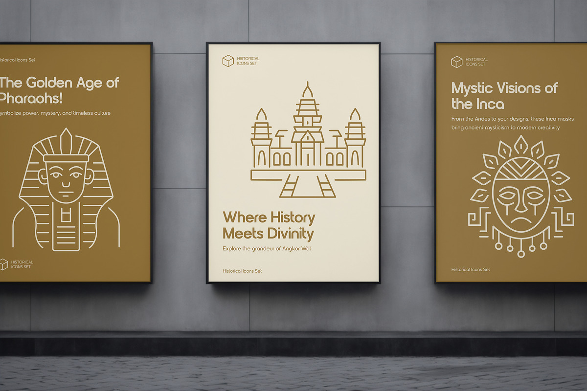 Historical Icons Set, an Outline Icon by Prosymbols (Photo 3 of 8)